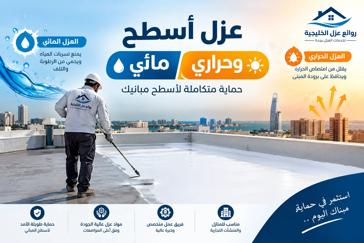 شركة عزل أسطح بجدة مائي وحراري