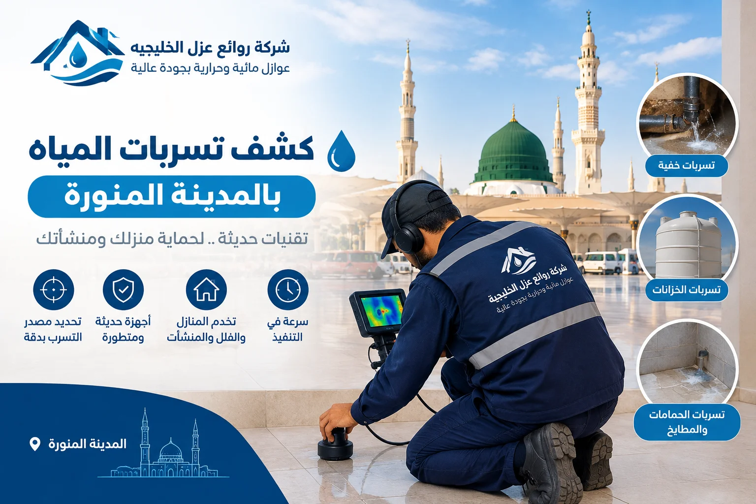 شركة كشف تسربات المياه بالمدينة المنورة